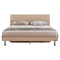 QuanU 全友 106302+105001 简约板式床+床垫+床头柜 白橡木色 1.5m床