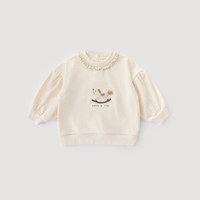 巴厘小猪 女童卫衣2025春秋女宝宝洋气时髦婴幼儿春装甜美可爱儿童上衣 米黄 100