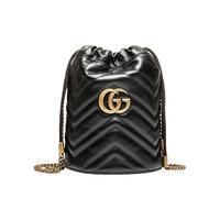 古驰 GUCCI 女包 GG Marmont 系列女士黑色迷你水桶包单肩包 575163 DTDRT 1000