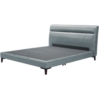  顾家家居 KUKA  DK.B168 北欧真皮床 花青蓝 150*200cm 高脚款