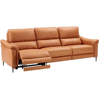  顾家家居 KUKA  DK.6058B 简约科技布沙发 3双右电动 旭日橙