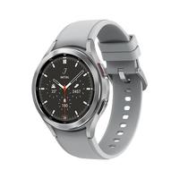 SAMSUNG 三星 Galaxy Watch4 Classic LTE版 eSIM智能手表 46mm 银色不锈钢表壳 雪川银氟胶表带(GPS、血氧、心率)
