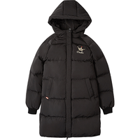 Deesha 笛莎 BW2144802 女童中长款羽绒服 黑色 160cm