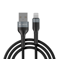 ROMOSS 罗马仕 CB12B Lightning 2.4A 数据线 尼龙编织 1m 黑红色