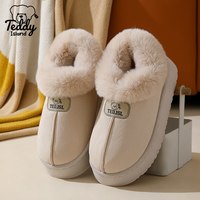 移动端：泰迪爱兰 棉拖鞋女款秋冬季毛毛绒保暖加厚底高帮防滑外穿雪地靴子