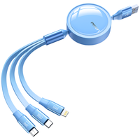 PISEN 品胜 Type-C/Lightning/Micro-B 6A 数据线 TPE 1.2m 风趣蓝