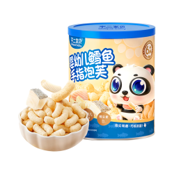 不二宝贝 婴幼儿鳕鱼手指泡芙高钙无添加蔗糖6个月宝宝零食辅食