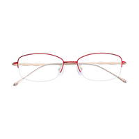 目匠 62346 红金色纯钛眼镜框+1.74折射率 防蓝光镜片