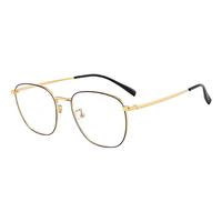 潮库 8870 黑金色钛合金眼镜框+1.61折射率 防蓝光镜片