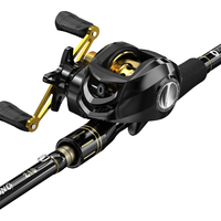 Yuzhiyuan 渔之源 去野 MAX系列 鱼竿+右手水滴轮 黑黄色 枪柄 2.4M M调 基础套装