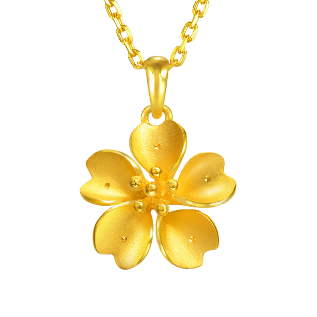 周生生 黄金足金樱花吊坠 79431P 3.2克