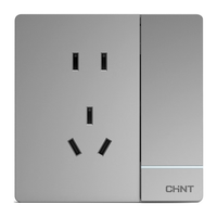 CHNT 正泰 香榭丽系列 一开单控五孔插座 幻银灰