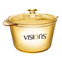 VISIONS 康宁 Flair系列 VS-38-FL/CN 晶彩透明玻璃汤锅 22.5cm 3.8L
