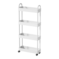 ORANGE 欧润哲 夹缝置物架厨房收纳架窄缝推车客厅浴室缝隙置物架四层带把手