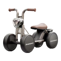 PHOENIX 儿童平衡车儿童滑步车1-3岁宝宝滑行车四轮平衡车学步车周岁 曜石黑+音乐灯光+储物篮