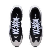 LI-NING 李宁 方圆 男子休闲运动鞋 AGCR039-4 黑色/银鱼灰/雾霾灰 45