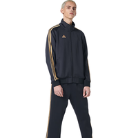 adidas 阿迪达斯 秋冬立领宽松休闲运动夹克 黑/金 M
