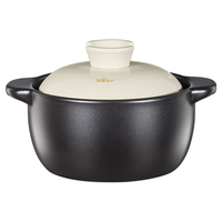 小熊 砂锅 煲仔饭小炖锅耐高温不开裂 1.2L单人沙锅 煲汤燃气灶陶瓷锅 适1-2人 1.2L