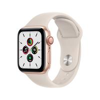 Apple 苹果 Watch SE 智能手表 40mm GPS+蜂窝版 金色铝金属表壳 星光色硅胶表带 (GPS、心率、扬声器)
