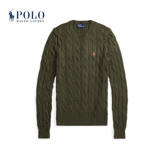 Polo Ralph Lauren 拉夫劳伦 女装 26年早春修身版绞花结棉圆领针织衫 310-橄榄绿 S