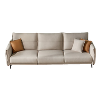 QuanU 全友 102695B 简约布艺沙发 左3+右1 燕麦白 棉麻布款