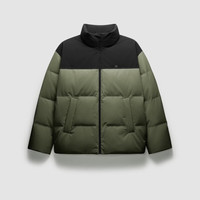 蕉内(Bananain)氢气5系男士立领羽绒服秋冬季90鸭绒易穿搭男装外套 香叶绿拼黑色 L