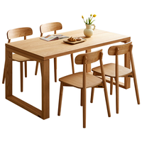 全友家居原木风原木色藤餐桌椅餐桌椅 原木色】1.6m餐桌+餐椅B*4