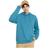 美特斯邦威纯色卫衣男连帽秋季潮流休闲打底帅气基础款衣服男 烟灰蓝 XS 160 84A XS:160/84A