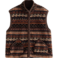 初语 【费尔岛穿搭】25冬北欧风羊羔毛加绒立领马甲女无袖厚外套