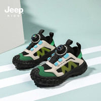 吉普 2025秋季户外登山鞋儿童休闲运动鞋 黑绿 38