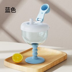 麦可人 儿童高脚杯鸭嘴学饮杯家用防摔宝宝水杯牛奶果汁酒杯式奶瓶仪式感