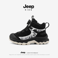 JEEP2025冬款男童加绒鞋加厚保暖大棉鞋旋钮儿童运动鞋