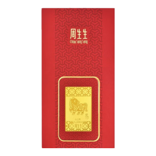 周生生 Au999.9黄金压岁钱 生肖马金片 91163D定价