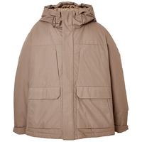 JACK&JONES 【隐藏式口袋】男士棉衣潮流宽松抽绳连帽立领棉服外套男装上衣