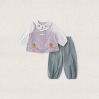 汉宫优品女童秋装套装2025新款宝宝分体衣服纯棉两件套新中式国风儿童汉服