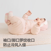 巴拉巴拉童装婴儿连体衣宝宝哈衣爬行服2025包屁衣加厚甜美衣服睡衣萌 粉底叶子00366 80cm