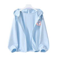 史努比 女童防晒外套夏装2024大童女孩轻儿童皮肤衣薄款透气 B爱心努比K淡蓝 140