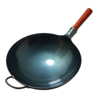 JITIECHUI 冀铁锤 炒锅(34cm、不粘、无涂层、铁、蓝黑、有耳)