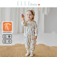 ELLE BABY婴幼儿哈衣夹棉新生儿衣服秋冬厚款儿童连体衣宝宝爬服初生儿襁褓 草莓园 100cm 【身高88cm-100cm】