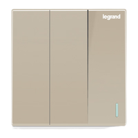 罗格朗 开关插座面板仕典米兰金家用86型五孔带USB墙壁电源暗装多孔插座 三开单控带荧光