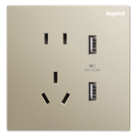 罗格朗 开关插座面板仕典米兰金家用86型五孔带USB墙壁电源暗装多孔插座 五孔带USB插座