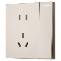 罗格朗 开关插座面板仕典米兰金家用86型五孔带USB墙壁电源暗装多孔插座 一开双控五孔【大按钮开关】