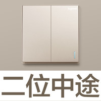 罗格朗 开关插座面板仕典米兰金家用86型五孔带USB墙壁电源暗装多孔插座 二开多控带荧光