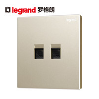 罗格朗 开关插座面板仕典米兰金家用86型五孔带USB墙壁电源暗装多孔插座 二位六类电脑插座