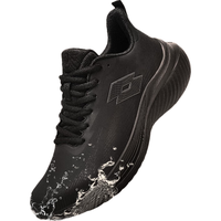 乐途（LOTTO）男鞋运动鞋男款2025秋季黑色男士休闲跑步鞋子男 正黑【皮面防泼水男女同款】 42