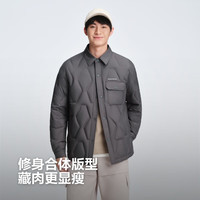 波司登 2025轻薄羽绒服男短款90绒翻领通勤宽松保暖外套B250135319 苍穹灰|8F36 XL