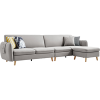 LINSY 林氏家居 1012 布艺沙发 三人位 浅灰色