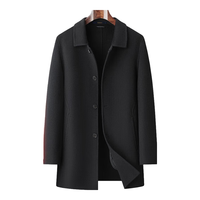 罗蒙【绵羊毛】双面呢羊毛呢大衣男士秋冬季中长款休闲呢子风衣男外套