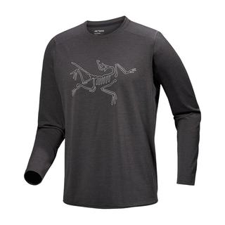 1h可退 加拿大Arc'teryx Cormac Logo Shirt LS男速干T恤X000 Black Heather/Solitude黑色X000008452