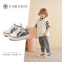  TARANIS/泰兰尼斯 防滑 儿童学步鞋  18 鞋内长12.5cm适合脚长11.5 白/黑 秋季棉布